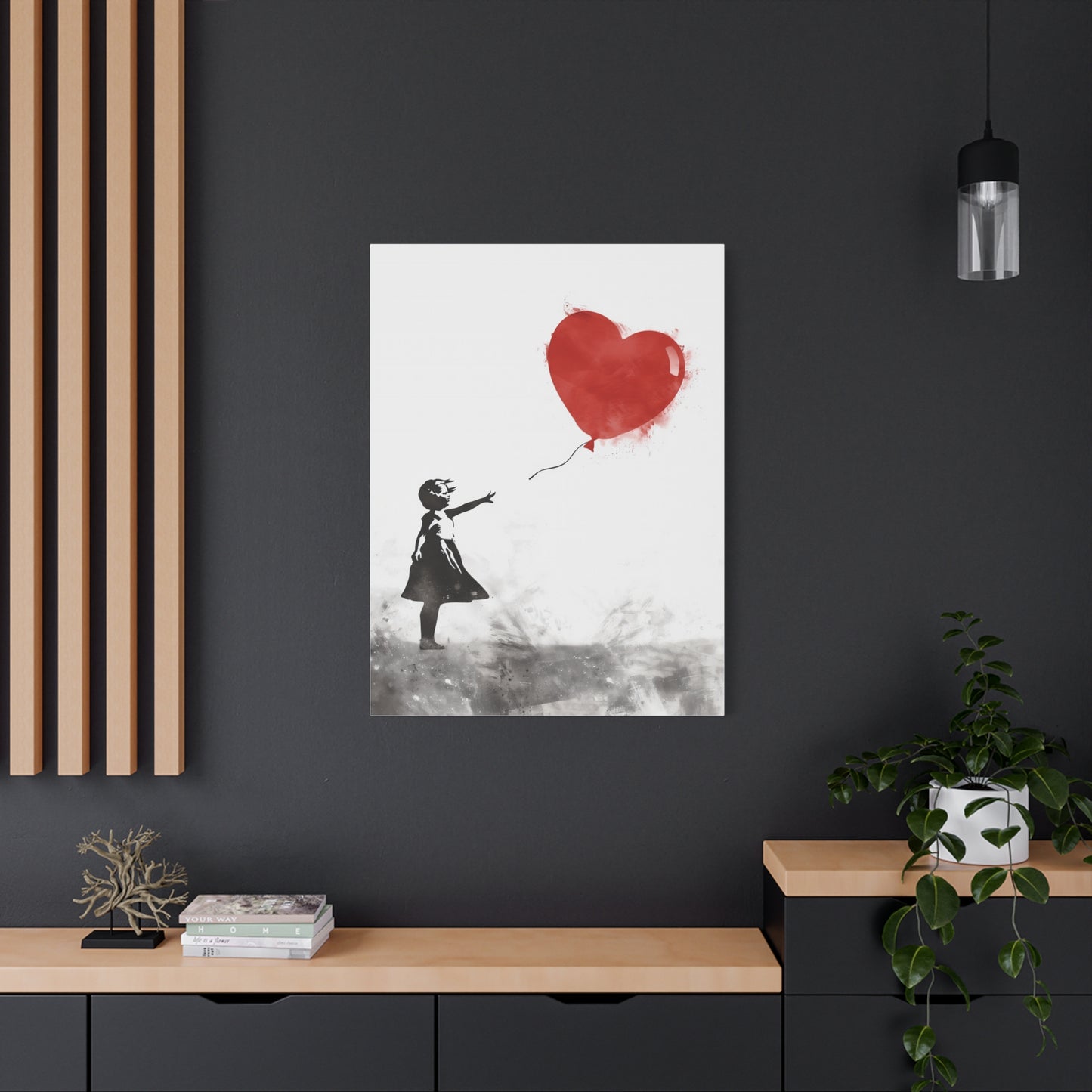 Artistic Wall Art Print, Home Decor, Gift for Her, Inspirational Art, Heart Balloon Canvas