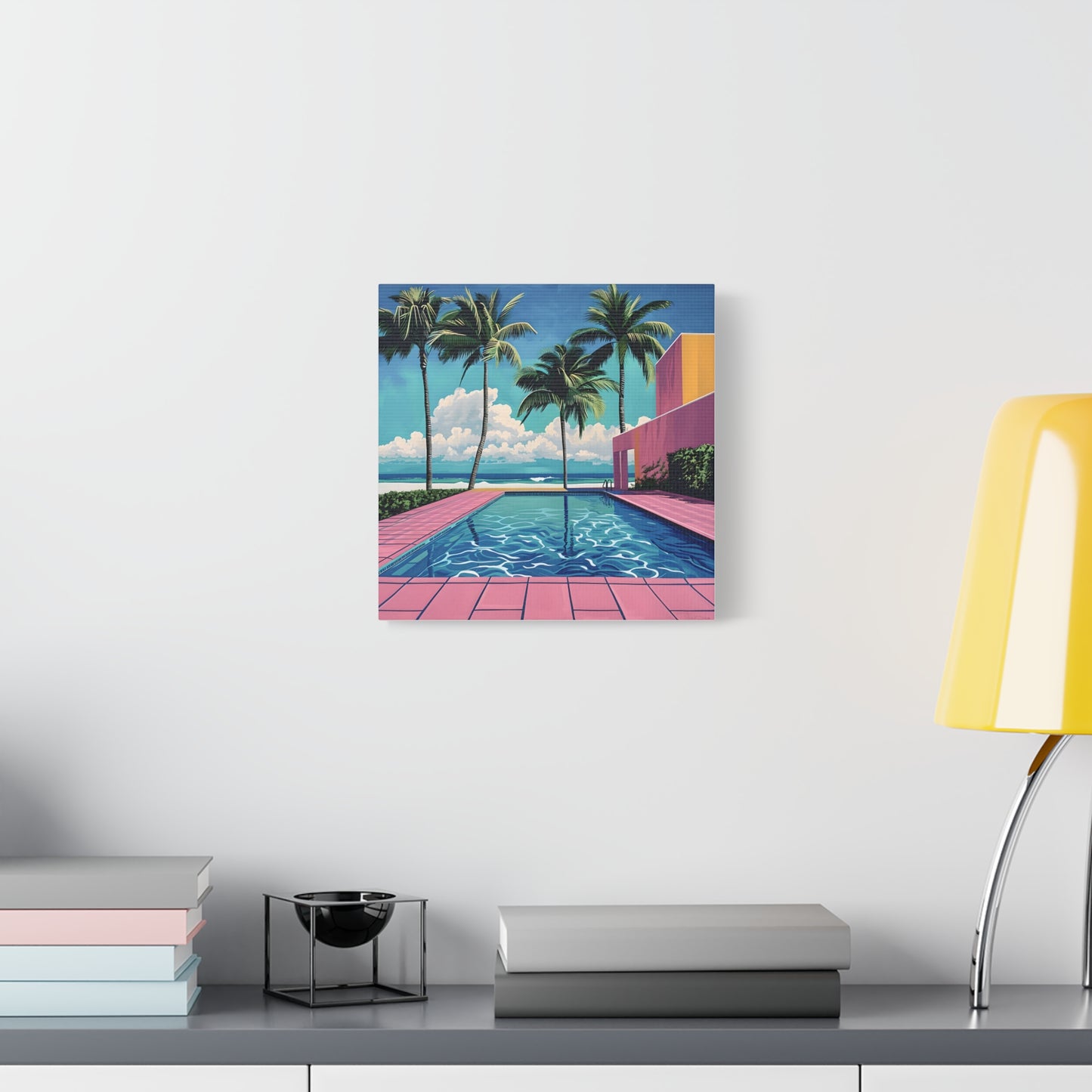 Vibrant Canvas Wall Art - Tropical Pool Paradise Decor, Beach House Wall Art, Vacation Vibes, Summer Aesthetic, Gift for Home