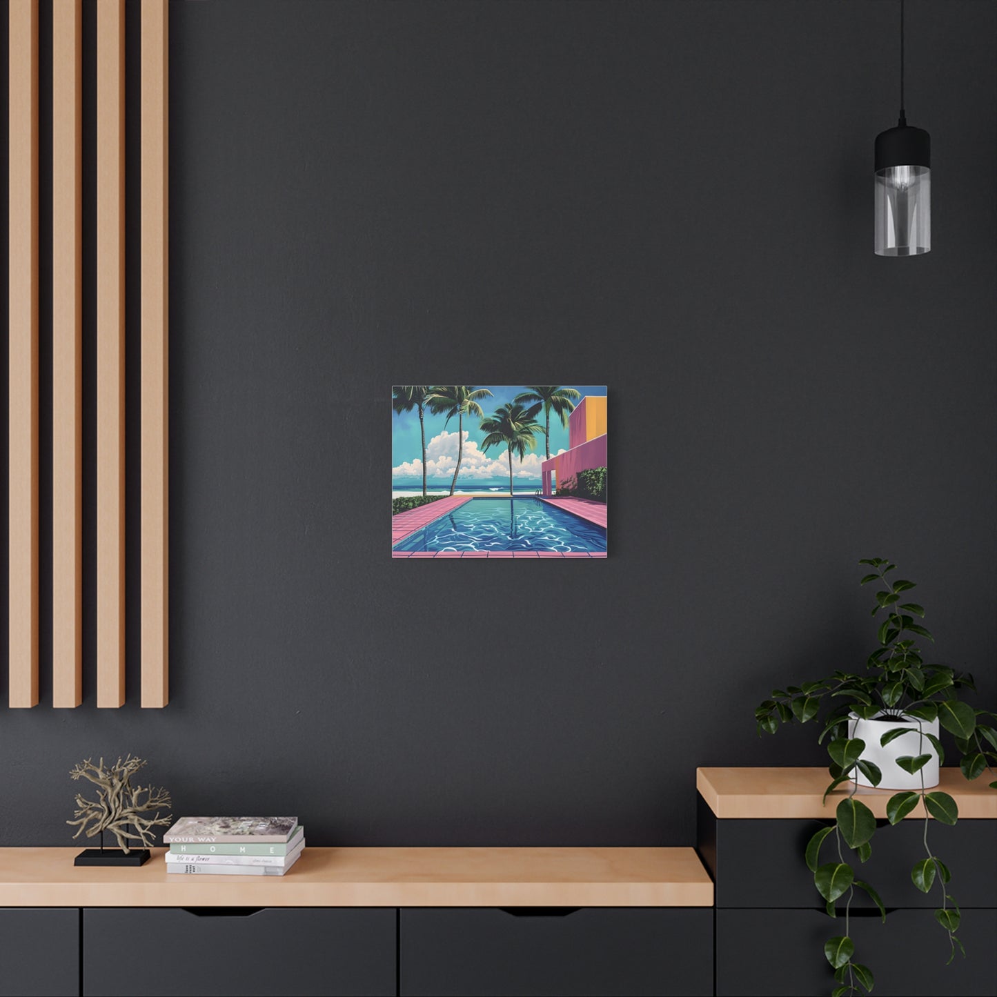 Vibrant Canvas Wall Art - Tropical Pool Paradise Decor, Beach House Wall Art, Vacation Vibes, Summer Aesthetic, Gift for Home