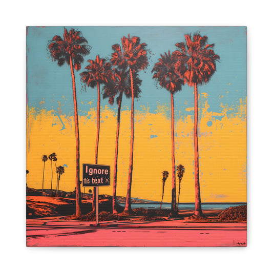 Vibrant Wall Art Print, Abstract Palm Tree Canvas, Retro Beach Decor, Tropical Home Decoration, Colorful Art for Living Room
