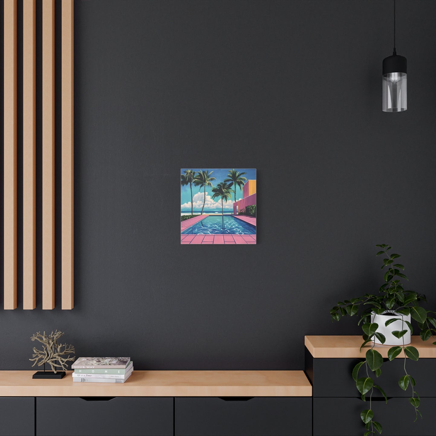 Vibrant Canvas Wall Art - Tropical Pool Paradise Decor, Beach House Wall Art, Vacation Vibes, Summer Aesthetic, Gift for Home