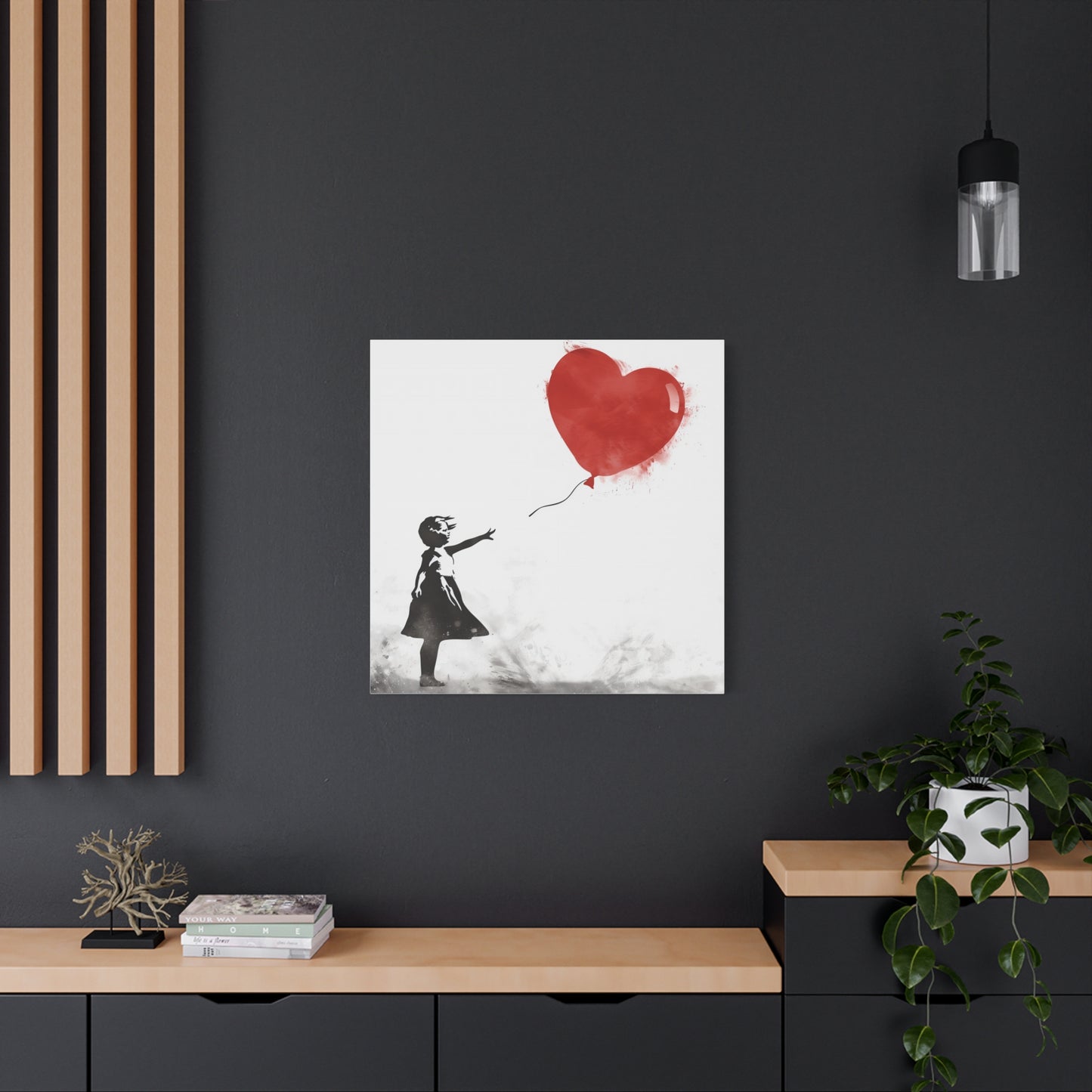 Artistic Wall Art Print, Home Decor, Gift for Her, Inspirational Art, Heart Balloon Canvas