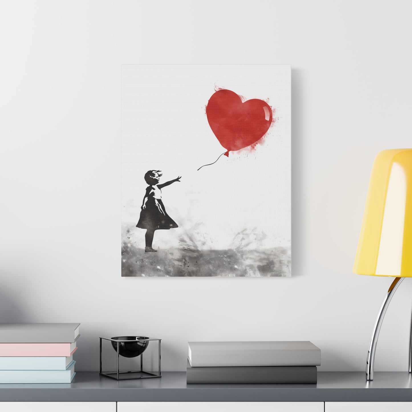 Artistic Wall Art Print, Home Decor, Gift for Her, Inspirational Art, Heart Balloon Canvas