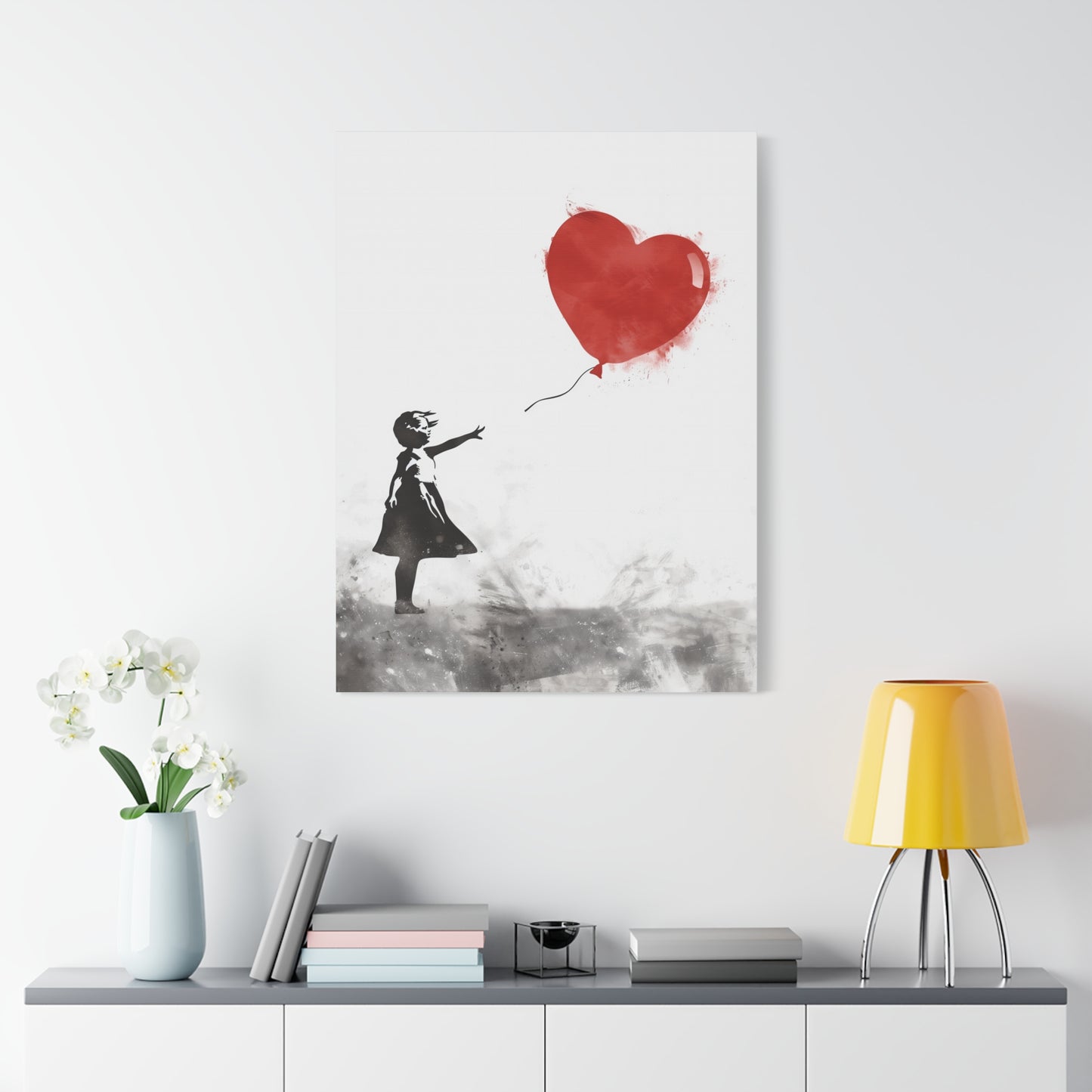 Artistic Wall Art Print, Home Decor, Gift for Her, Inspirational Art, Heart Balloon Canvas