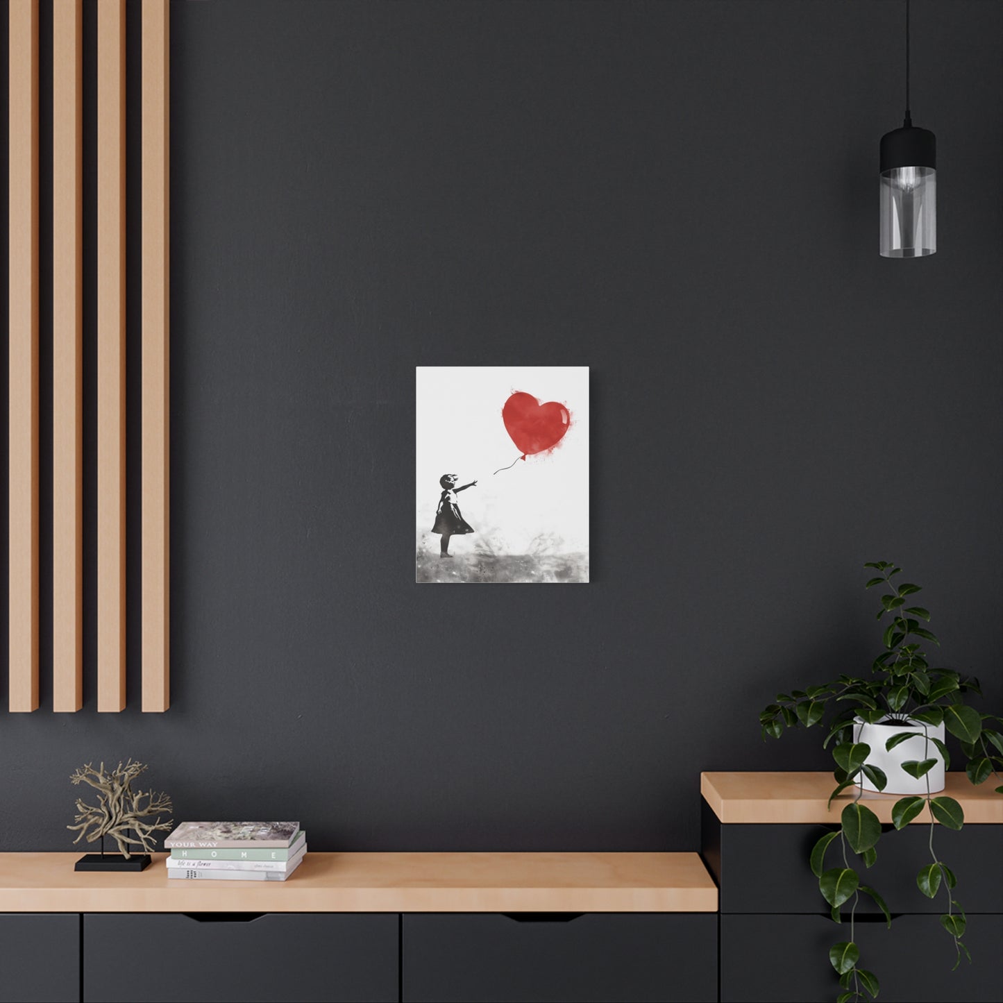 Artistic Wall Art Print, Home Decor, Gift for Her, Inspirational Art, Heart Balloon Canvas