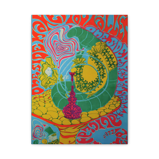 Bright Psychedelic Poster Print, Retro 60s Art, Wall Decor for Home, Boho Wall Art, Gift for Music Lovers, Colorful Canvas Art