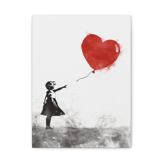 Artistic Wall Art Print, Home Decor, Gift for Her, Inspirational Art, Heart Balloon Canvas