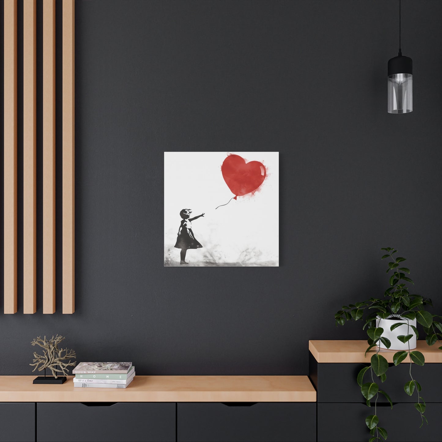 Artistic Wall Art Print, Home Decor, Gift for Her, Inspirational Art, Heart Balloon Canvas