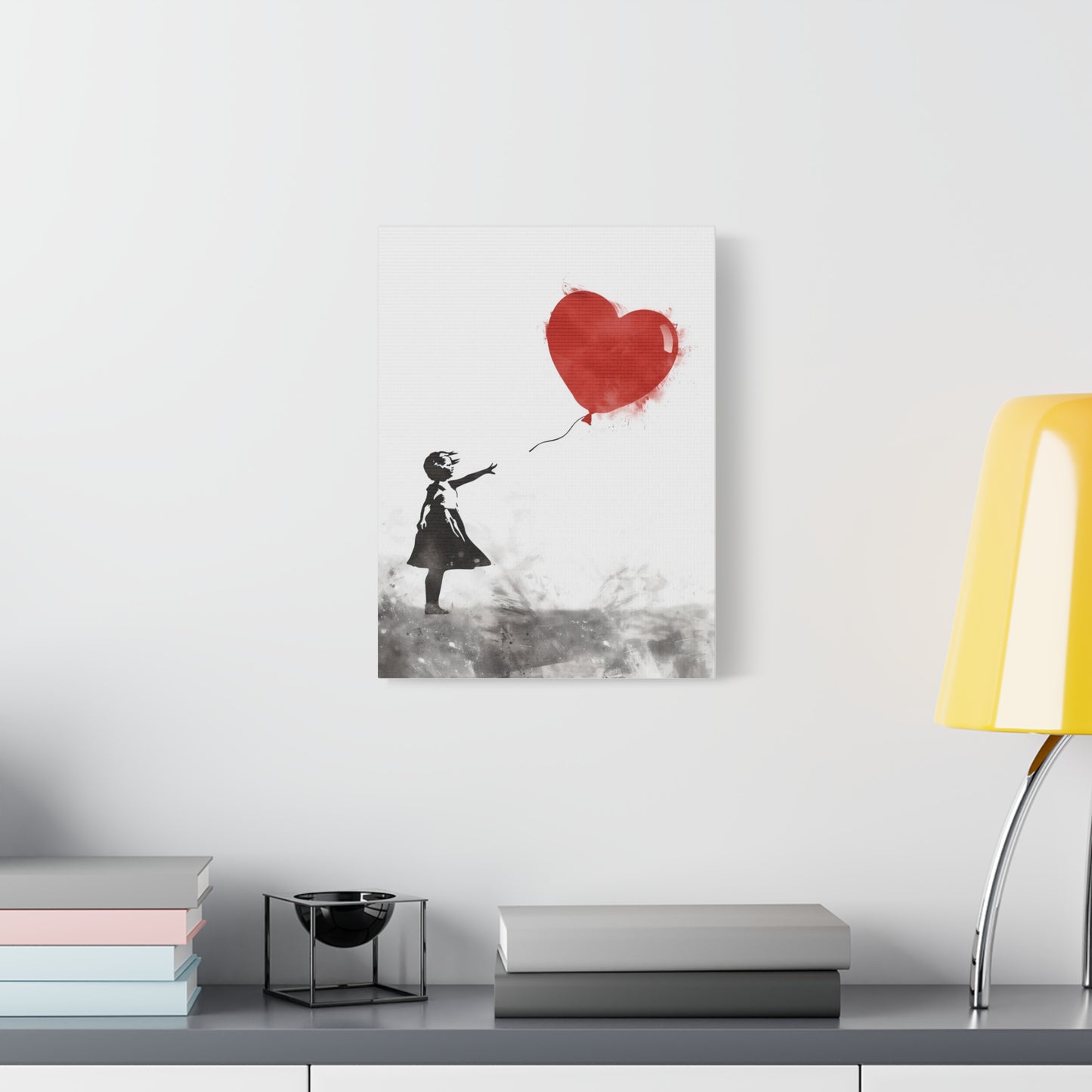 Artistic Wall Art Print, Home Decor, Gift for Her, Inspirational Art, Heart Balloon Canvas